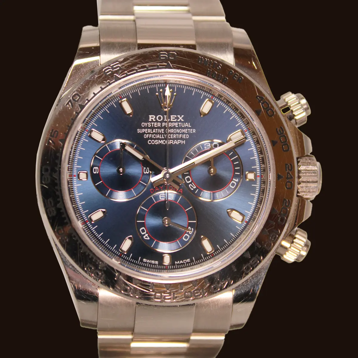 ROLEX COSMOGRAPH DAYTONA 116509 ORO BIANCO QUADRANTE BLU RED RINGS – 2018