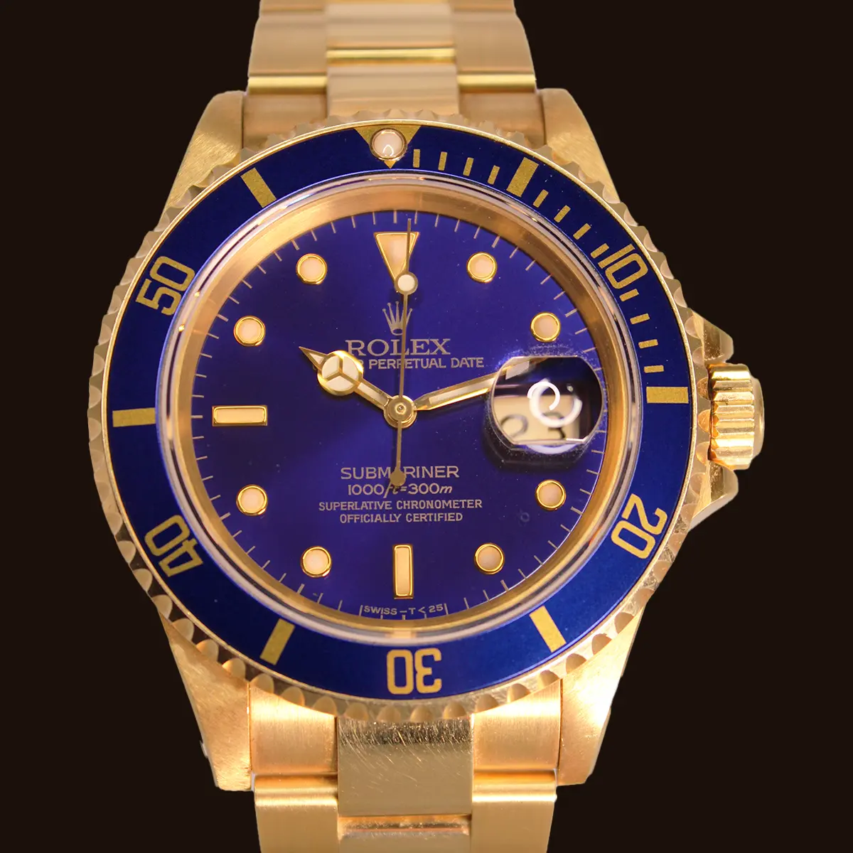 ROLEX SUBMARINER DATE 16618 ORO GIALLO QUADRANTE BLU NIPPLE – 1993